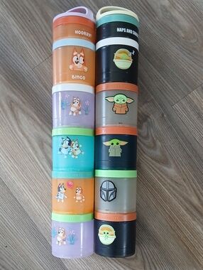 Whiskware Bluey & Baby Yoda Star Wars Stackable Snack Cups - Multi Color *read